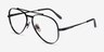 Ray-Ban RB8225V Aviator Shiny Black TitaniumEyeglass Frames from EyeBuyDirect, Angle View
