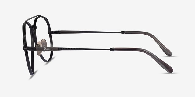 Ray-Ban RB8225V Aviator Shiny Black TitaniumEyeglass Frames from EyeBuyDirect, Side View