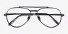 Ray-Ban RB8225V Aviator Shiny Black TitaniumEyeglass Frames from EyeBuyDirect, Closed View