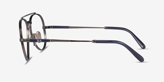 Ray-Ban RB8225V Aviator Gunmetal TitaniumEyeglass Frames from EyeBuyDirect, Side View