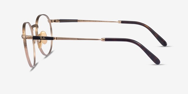 Ray-Ban RB8237V Shiny Gold TitaniumEyeglass Frames from EyeBuyDirect, Side View