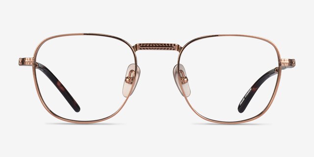 Ray-Ban RB8258V Frank Shiny Rose Gold TitaniumEyeglass Frames from EyeBuyDirect, Front View