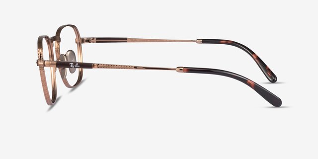 Ray-Ban RB8258V Frank Shiny Rose Gold TitaniumEyeglass Frames from EyeBuyDirect, Side View