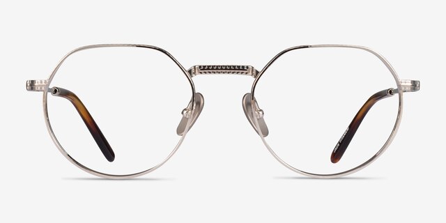 Ray-Ban RB8265V Jack Shiny Silver TitaniumMontures de lunettes de vue d'EyeBuyDirect, Vue de Face