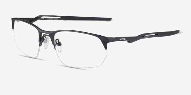 Oakley Wire Tap 2.0 Rx Satin Black TitaniumEyeglass Frames from EyeBuyDirect, Angle View