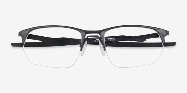 Oakley Wire Tap 2.0 Rx Satin Black TitaniumEyeglass Frames from EyeBuyDirect, Closed View