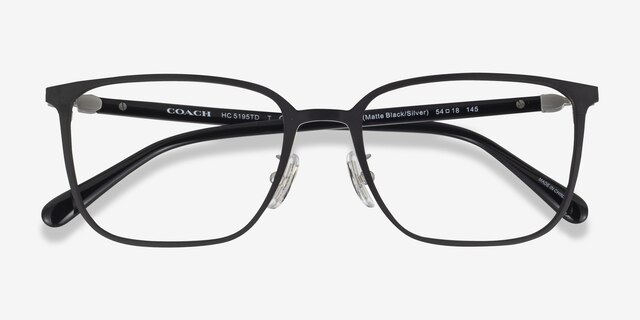 Coach HC5195TD Matte Black Silver TitaniumEyeglass Frames from EyeBuyDirect, Closed View