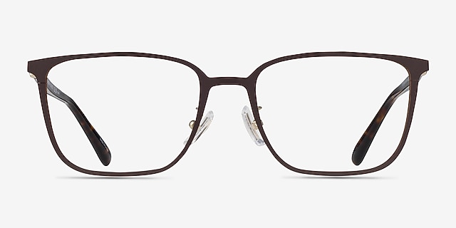 Coach HC5195TD Matte Dark Brown Light Gold TitaniumEyeglass Frames from EyeBuyDirect, Front View