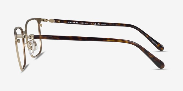 Coach HC5195TD Matte Dark Brown Light Gold TitaniumEyeglass Frames from EyeBuyDirect, Side View