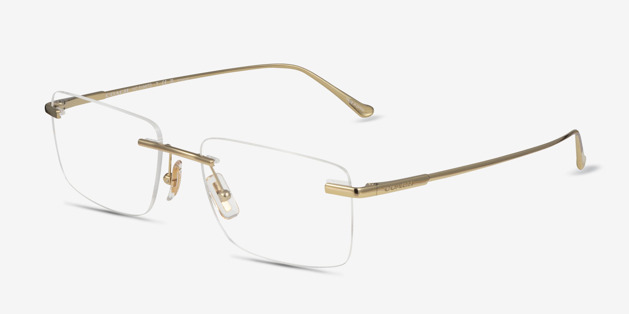 Coach HC5196TD - Rectangle Shiny Gold Frame Eyeglasses