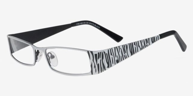 Zymoetz White MetalEyeglass Frames from EyeBuyDirect, Angle View