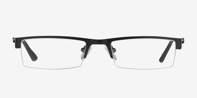 Malmo Black MetalEyeglass Frames from EyeBuyDirect, Front View