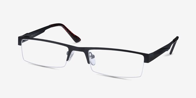 Malmo Black MetalEyeglass Frames from EyeBuyDirect, Angle View