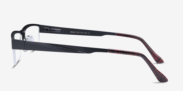 Malmo Black MetalEyeglass Frames from EyeBuyDirect, Side View