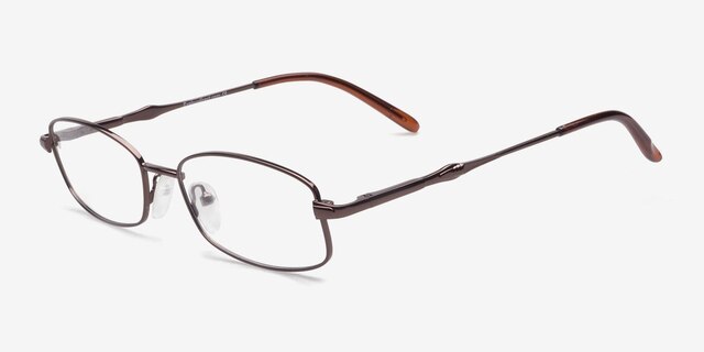 Oxelosund Brun MétalMontures de lunettes de vue d'EyeBuyDirect, Vue d'Angle