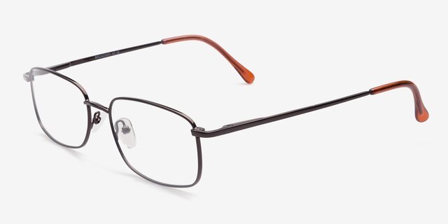 Model 47 Brown MetalEyeglass Frames from EyeBuyDirect, Angle View