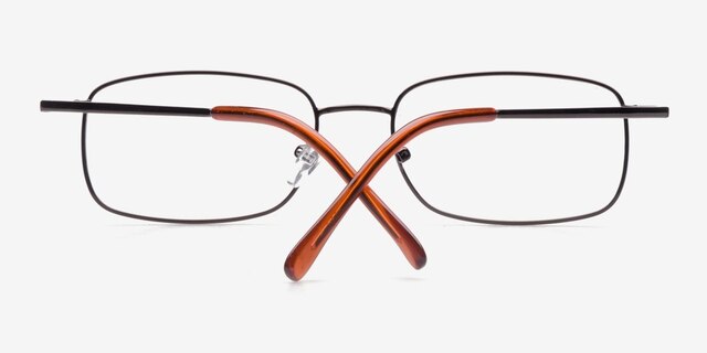 Model 47 Brown MetalEyeglass Frames from EyeBuyDirect, Closed View