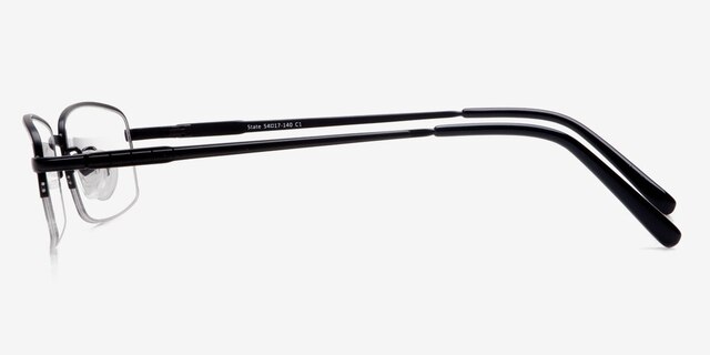 State Black MetalEyeglass Frames from EyeBuyDirect, Side View