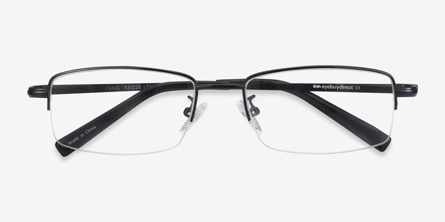 Craig Noir MétalMontures de lunettes de vue d'EyeBuyDirect, Vue Rapprochée
