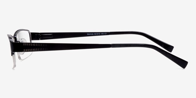 Melinda Black MetalEyeglass Frames from EyeBuyDirect, Side View