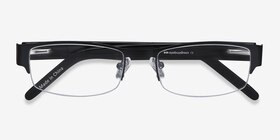 Chilliwack Noir Métal Montures de lunettes de vue d'EyeBuyDirect, Vue Rapprochée