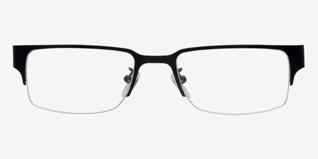 Elijah Black MetalEyeglass Frames from EyeBuyDirect, Front View