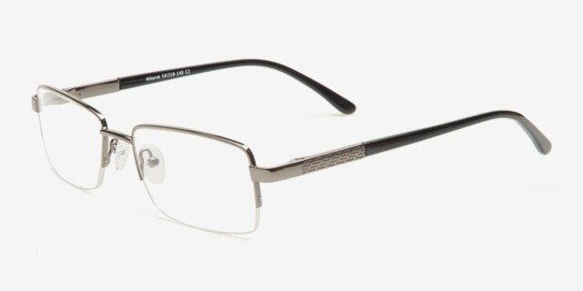 Atkarsk Gunmetal MetalEyeglass Frames from EyeBuyDirect, Angle View