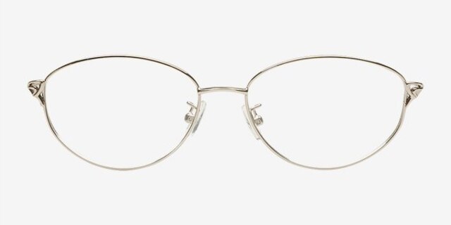 Neya Silver MetalEyeglass Frames from EyeBuyDirect, Front View
