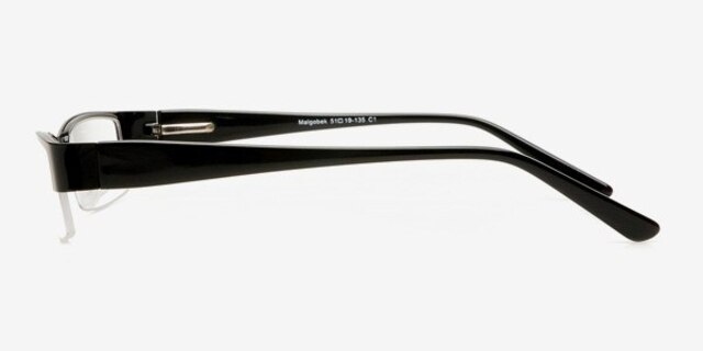 Malgobek Black MetalEyeglass Frames from EyeBuyDirect, Side View