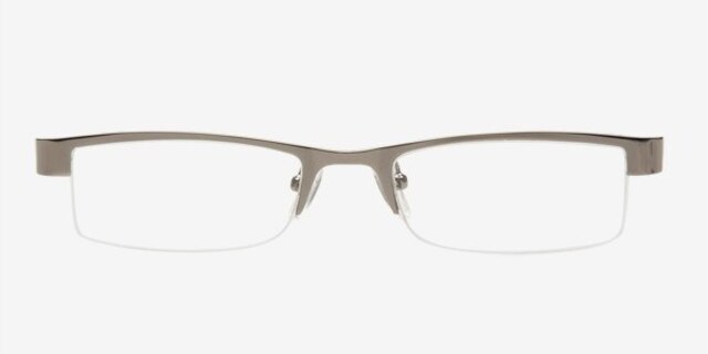 90702 Gunmetal MétalMontures de lunettes de vue d'EyeBuyDirect, Vue de Face