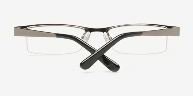 90702 Gunmetal MétalMontures de lunettes de vue d'EyeBuyDirect, Vue Rapprochée