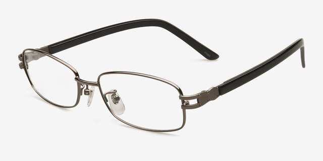 YT203 Gunmetal MetalEyeglass Frames from EyeBuyDirect, Angle View