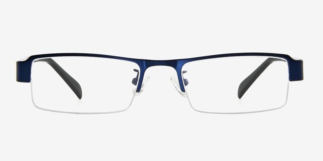 1122 Blue MetalEyeglass Frames from EyeBuyDirect, Front View