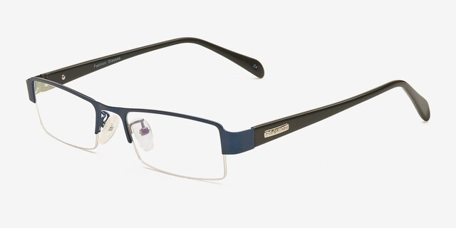 1122 Blue MetalEyeglass Frames from EyeBuyDirect, Angle View