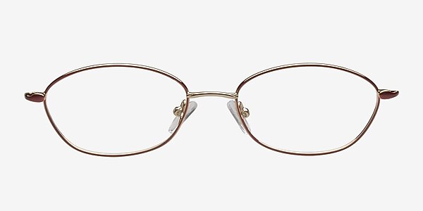 Gulkevichi Burgundy/Silver Metal Eyeglass Frames