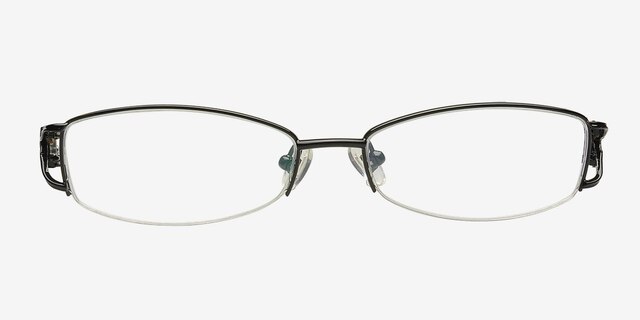 1210 Noir MétalMontures de lunettes de vue d'EyeBuyDirect, Vue de Face