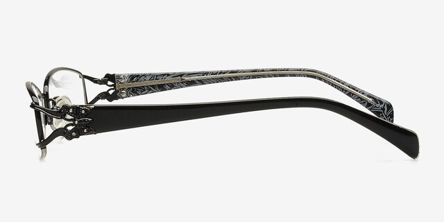 1210 Noir MétalMontures de lunettes de vue d'EyeBuyDirect, Vue de Côté
