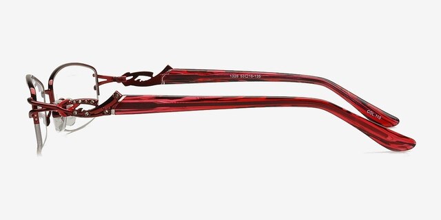 1328 Red MetalEyeglass Frames from EyeBuyDirect, Side View