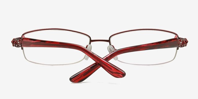 1328 Red MetalEyeglass Frames from EyeBuyDirect, Closed View