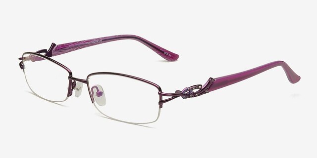 1328 Purple MetalEyeglass Frames from EyeBuyDirect, Angle View