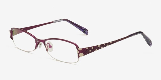 6873 Purple MetalEyeglass Frames from EyeBuyDirect, Angle View