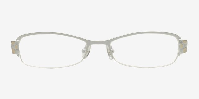 6873 White MetalEyeglass Frames from EyeBuyDirect, Front View