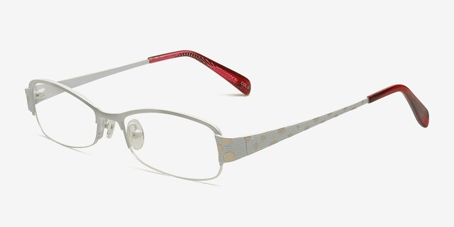 6873 White MetalEyeglass Frames from EyeBuyDirect, Angle View