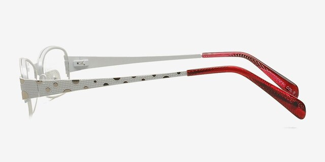 6873 White MetalEyeglass Frames from EyeBuyDirect, Side View