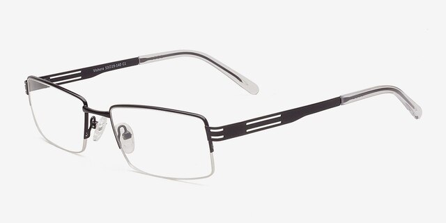 Vishera Black MetalEyeglass Frames from EyeBuyDirect, Angle View