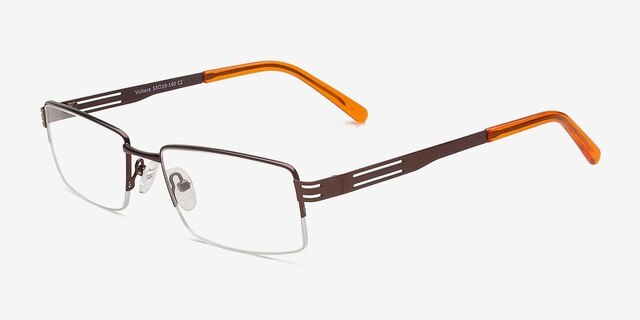 Vishera Brun MétalMontures de lunettes de vue d'EyeBuyDirect, Vue d'Angle