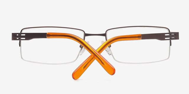 Vishera Brun MétalMontures de lunettes de vue d'EyeBuyDirect, Vue Rapprochée