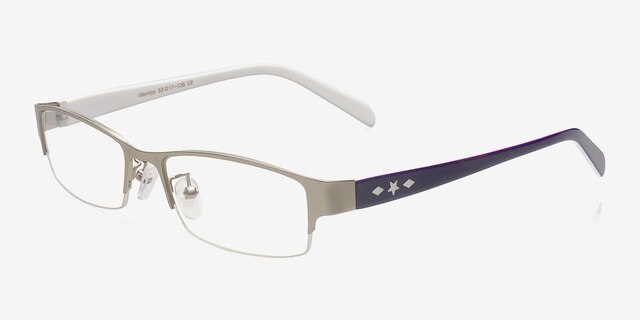 Udomlya Silver MetalEyeglass Frames from EyeBuyDirect, Angle View