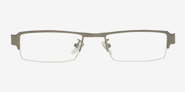 Valday Gunmetal MetalEyeglass Frames from EyeBuyDirect, Front View