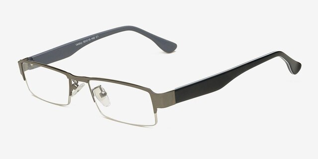 Valday Gunmetal MetalEyeglass Frames from EyeBuyDirect, Angle View